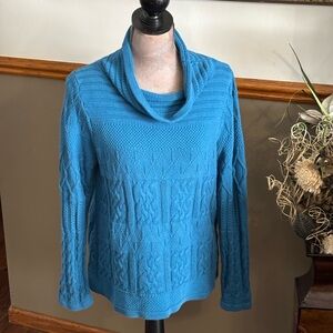 Christopher & Banks Teal Cowl Neck Sweater
